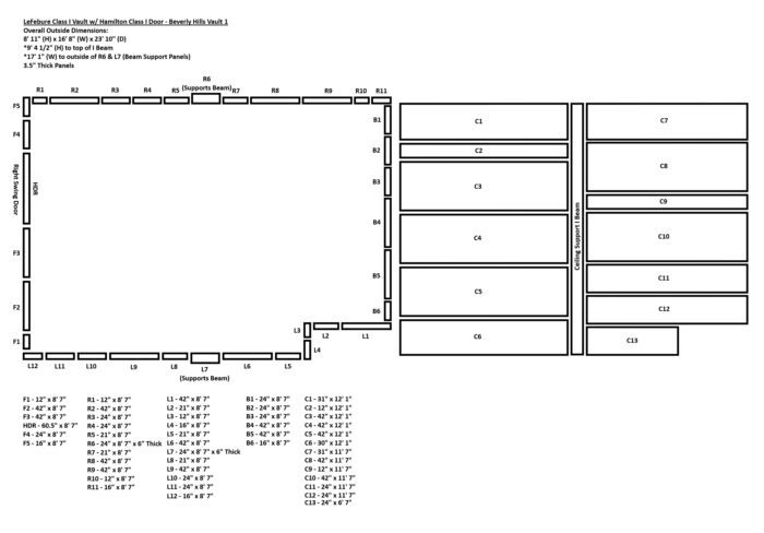 Beverly Hills Vault 1 - LeFebure Class I with Hamilton Door Diagram