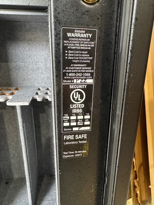 Cannon Patriot P-22 Gun Safe 5
